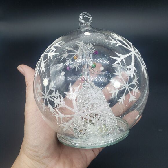 Sorelle Spun Glass Light Up Color Change Christmas‎ Tree Large Hand Blown Globe - Picture 4 of 13